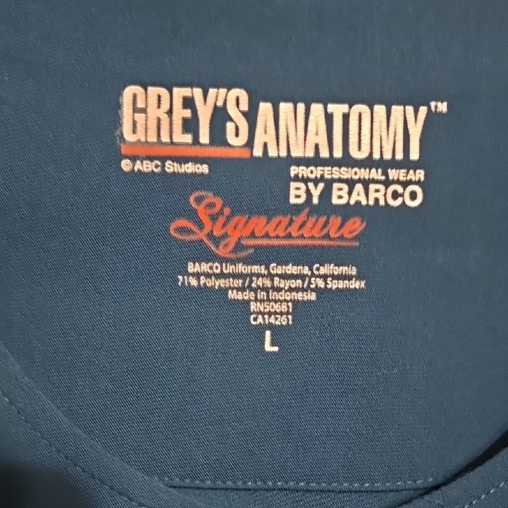 Grey's Anatomy Womens's Aqua scrub jacket, large